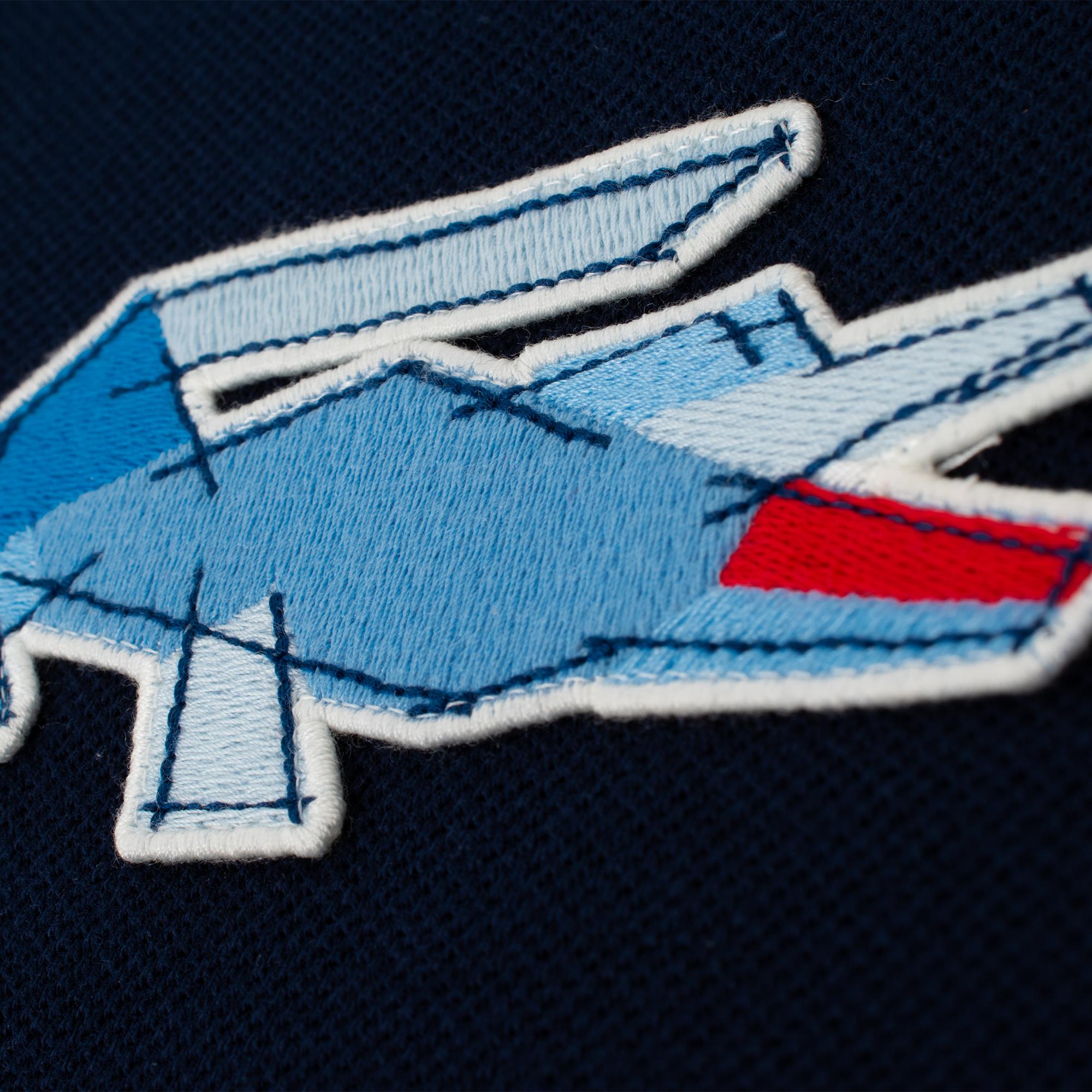 Lacoste Classic Fit L1212 Graphic Badge Polo Shirt Navy